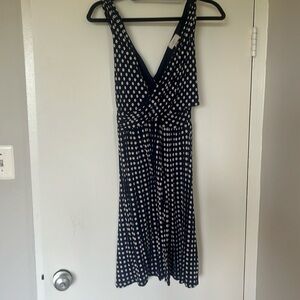 Loft navy blue patterned dress